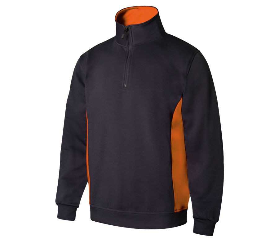 SWEAT BICOLORE COL ZIPPÉ
